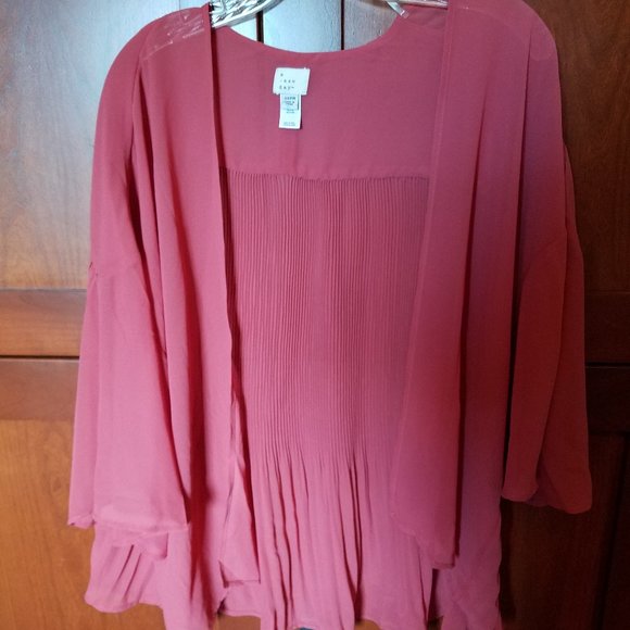 Salmon Pink Kimono Jacket OS - Picture 1 of 8